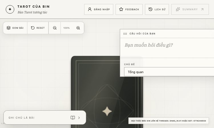 Tarot Cua Bin Production Vercel App