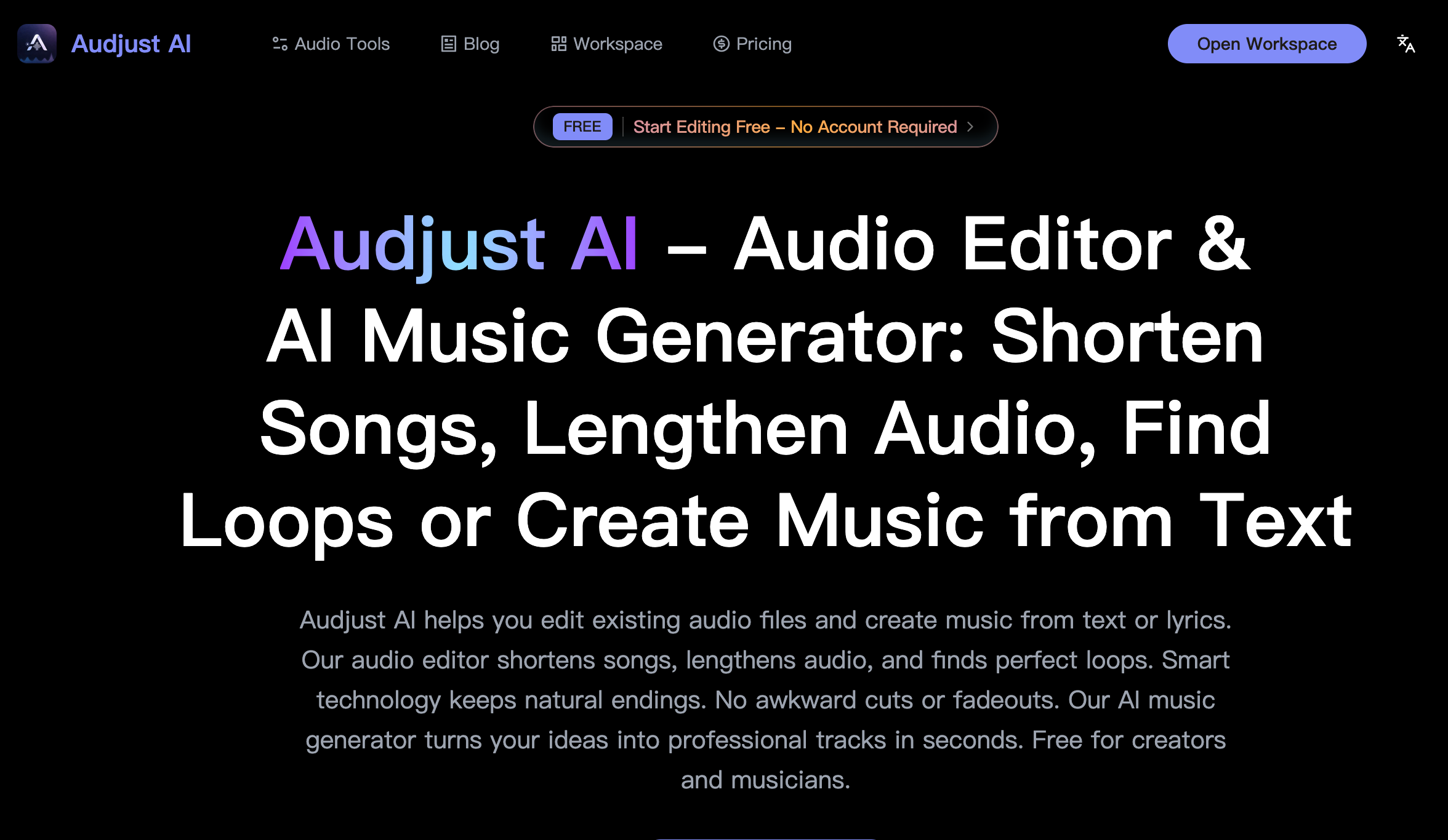 Audjust AI - Audio Editor & AI Music Gen