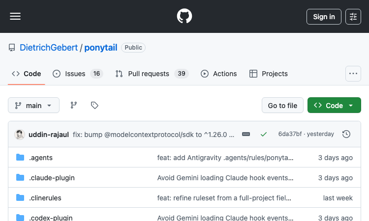 Ponytail Github